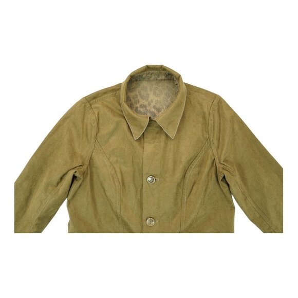 Meryl Diamond Reversible Coat‎ Faux Fur Leopard Pattern Size M Button Clousure - Picture 5 of 7